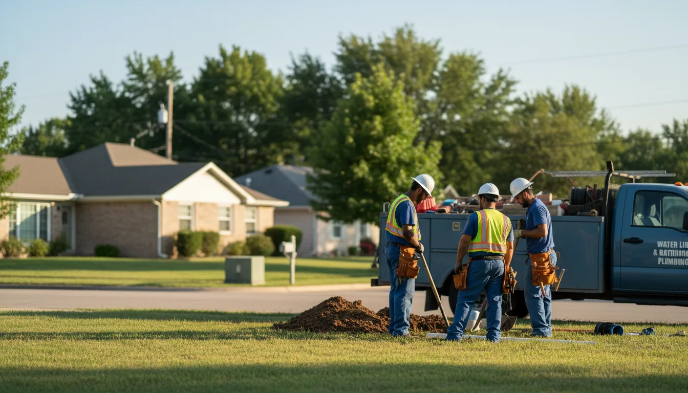 Residential water line and bathroom plumbing service in Enterprise, KS